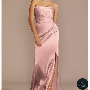 David’s Bridal Strapless Charmeuse Dress Ballet Style# GS290150